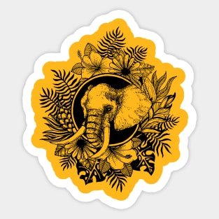 Tropical Elephant Sticker